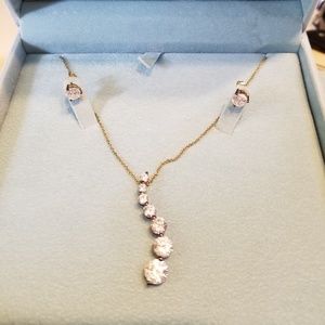 Stauer DiamondAura Necklace and Earring Set